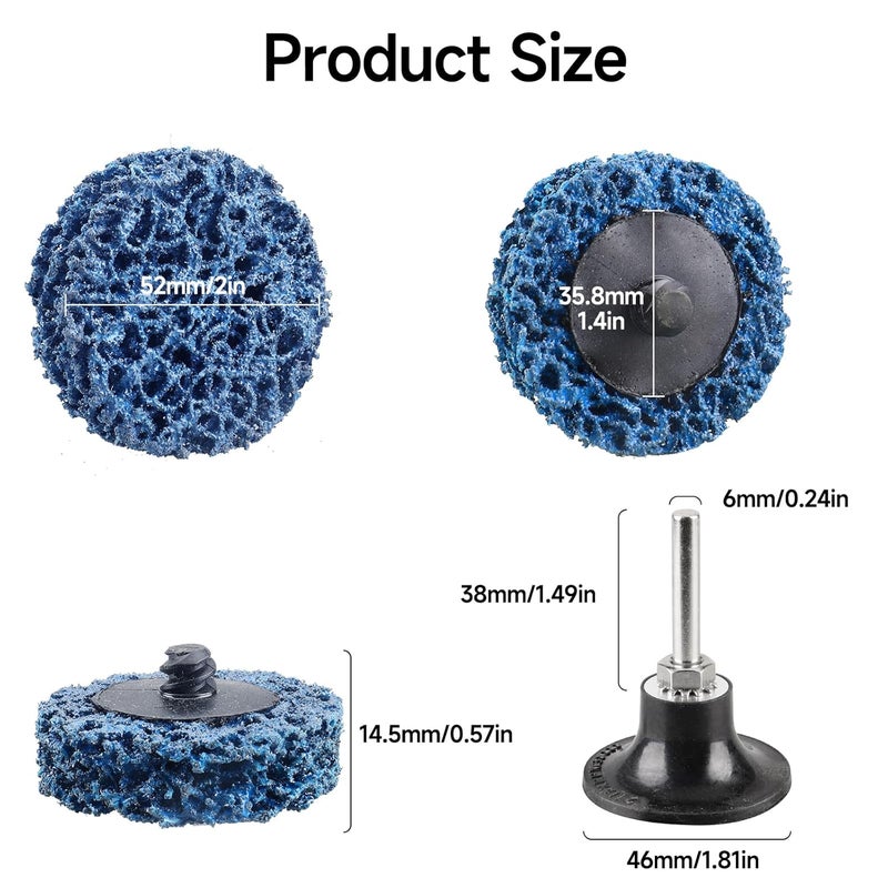 Shineboc Diamond Sanding Discs Set 2 Inch Quick Change Disc Surface Conditioning Disc with 1/4 Inch Holder for Die Grinder Surface Prep Strip Grind Polish Burr Finish Rust Paint Removal 31Pcs-Blue - Image 2